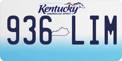 KY license plate 936LIM