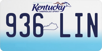 KY license plate 936LIN