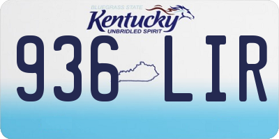 KY license plate 936LIR