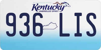 KY license plate 936LIS