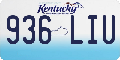 KY license plate 936LIU