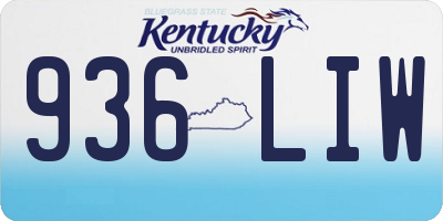 KY license plate 936LIW