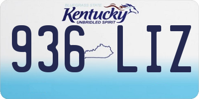 KY license plate 936LIZ