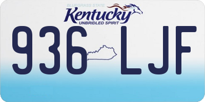 KY license plate 936LJF