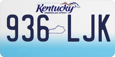 KY license plate 936LJK