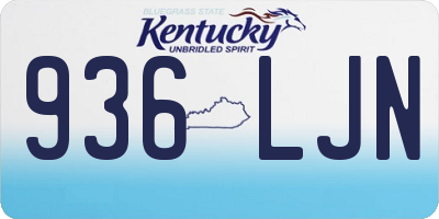 KY license plate 936LJN