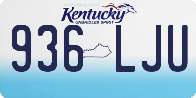 KY license plate 936LJU