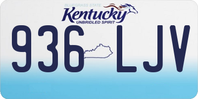 KY license plate 936LJV