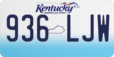 KY license plate 936LJW