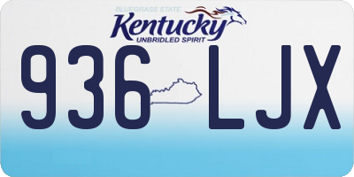 KY license plate 936LJX