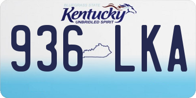 KY license plate 936LKA