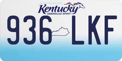 KY license plate 936LKF