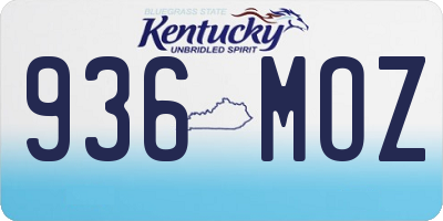 KY license plate 936MOZ
