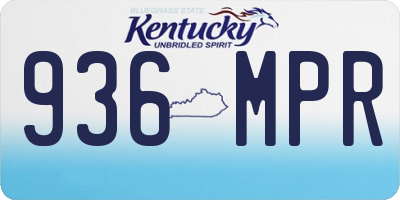 KY license plate 936MPR