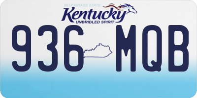 KY license plate 936MQB