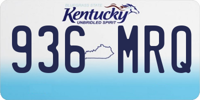 KY license plate 936MRQ