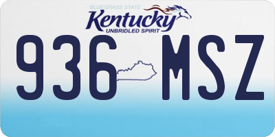 KY license plate 936MSZ