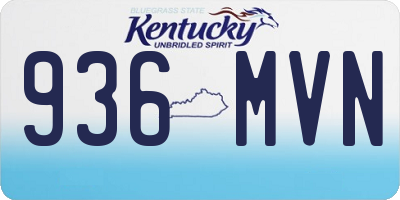 KY license plate 936MVN