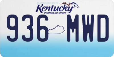 KY license plate 936MWD