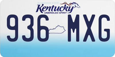 KY license plate 936MXG
