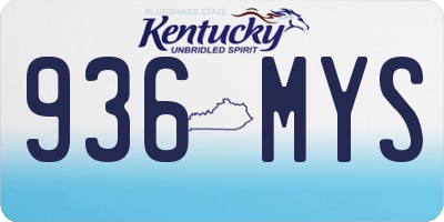 KY license plate 936MYS
