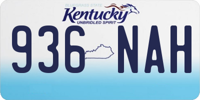 KY license plate 936NAH