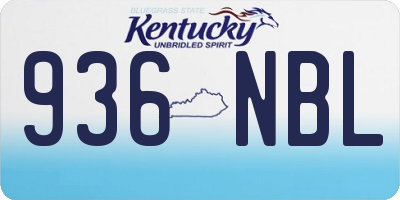 KY license plate 936NBL