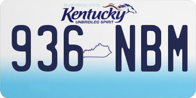 KY license plate 936NBM