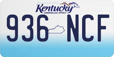 KY license plate 936NCF