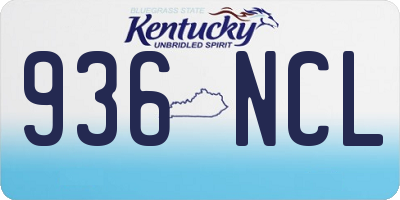 KY license plate 936NCL