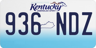 KY license plate 936NDZ