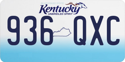 KY license plate 936QXC