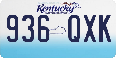 KY license plate 936QXK