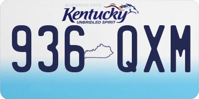 KY license plate 936QXM