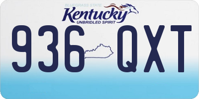 KY license plate 936QXT