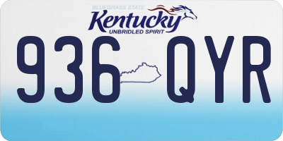 KY license plate 936QYR