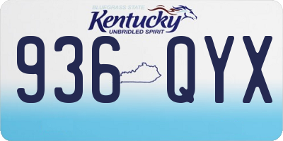 KY license plate 936QYX