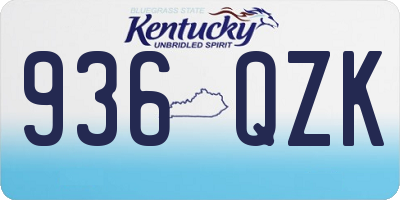 KY license plate 936QZK