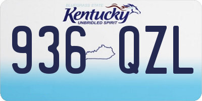 KY license plate 936QZL