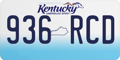 KY license plate 936RCD