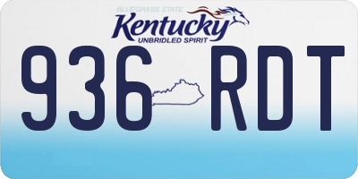 KY license plate 936RDT