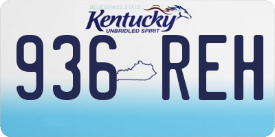 KY license plate 936REH