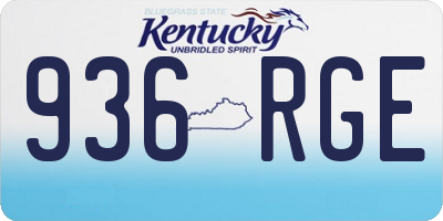 KY license plate 936RGE