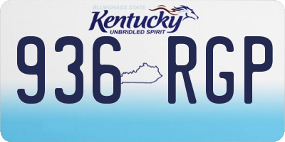 KY license plate 936RGP