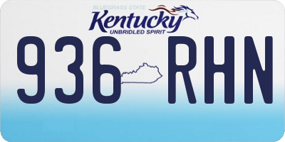 KY license plate 936RHN