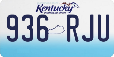 KY license plate 936RJU