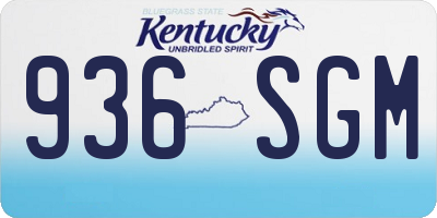 KY license plate 936SGM