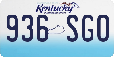 KY license plate 936SGO