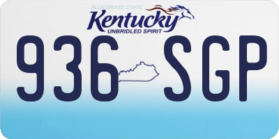 KY license plate 936SGP