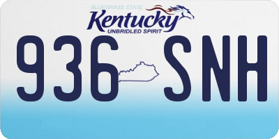 KY license plate 936SNH